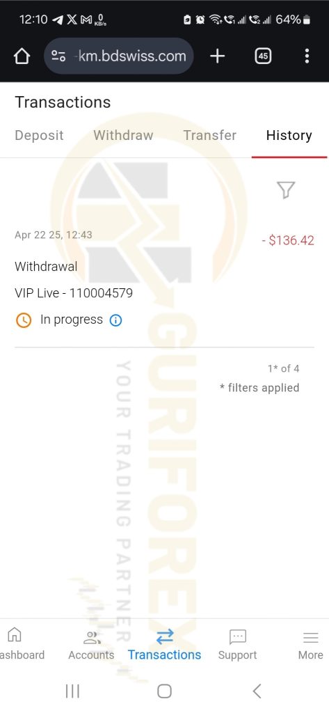 BDSwiss withdraw issue
